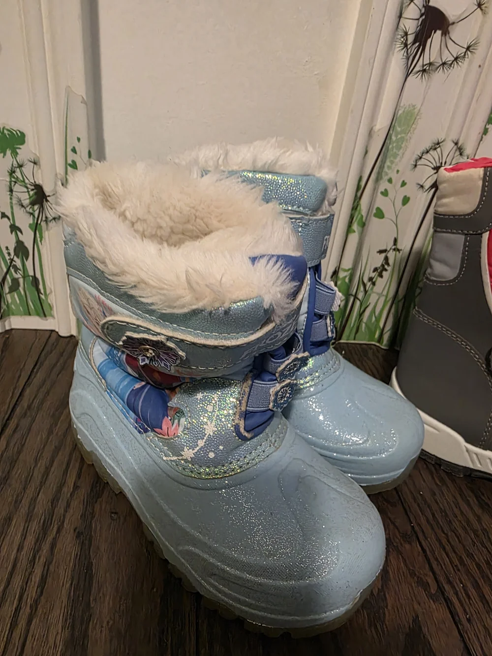 Pink & Gray Kids Winter Boots